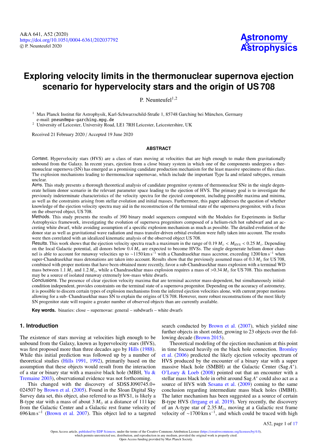 Exploring Velocity Limits in the Thermonuclear Supernova Ejection Scenario for Hypervelocity Stars and the Origin of US 708
