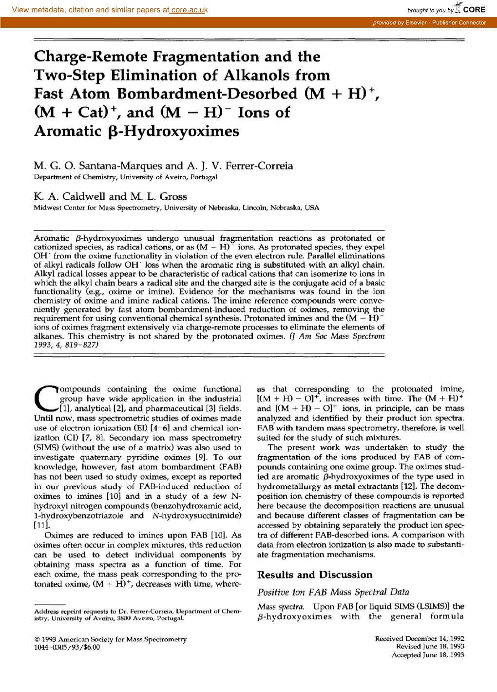 Charge-Remote Fragmentation and the Two-Step Elimination Of