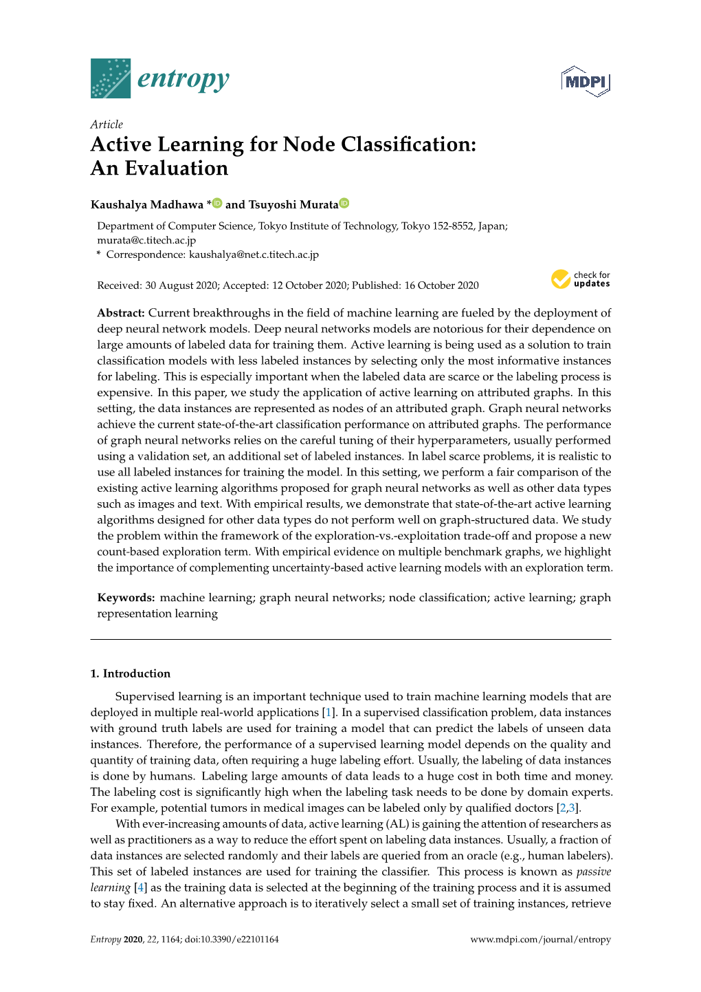 Active Learning for Node Classification