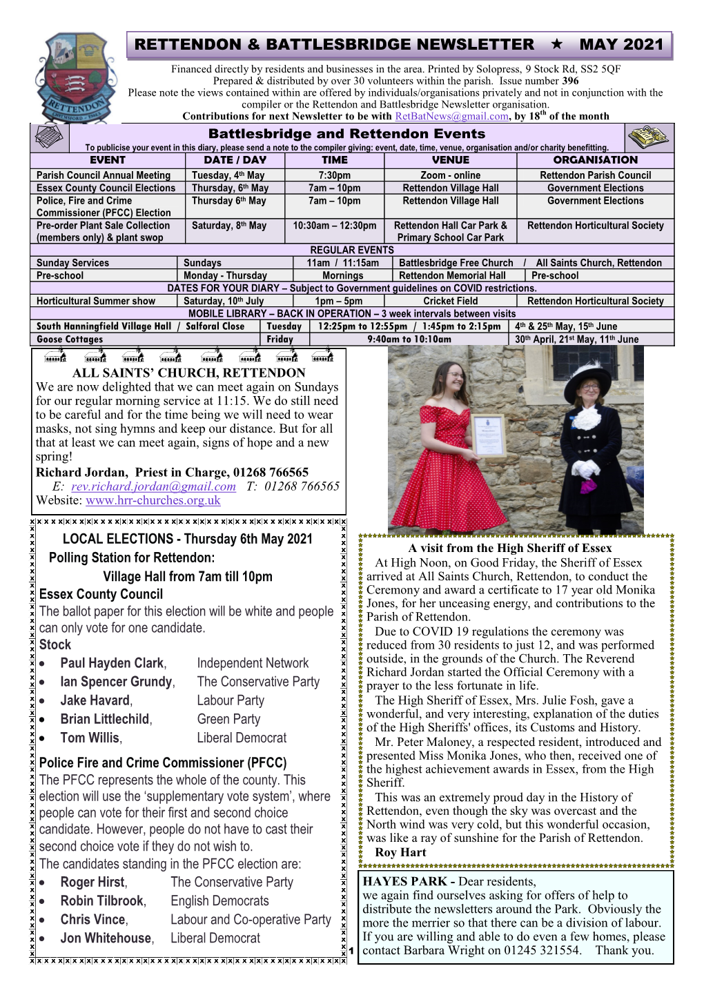 Rettendon & Battlesbridge Newsletter May 2021