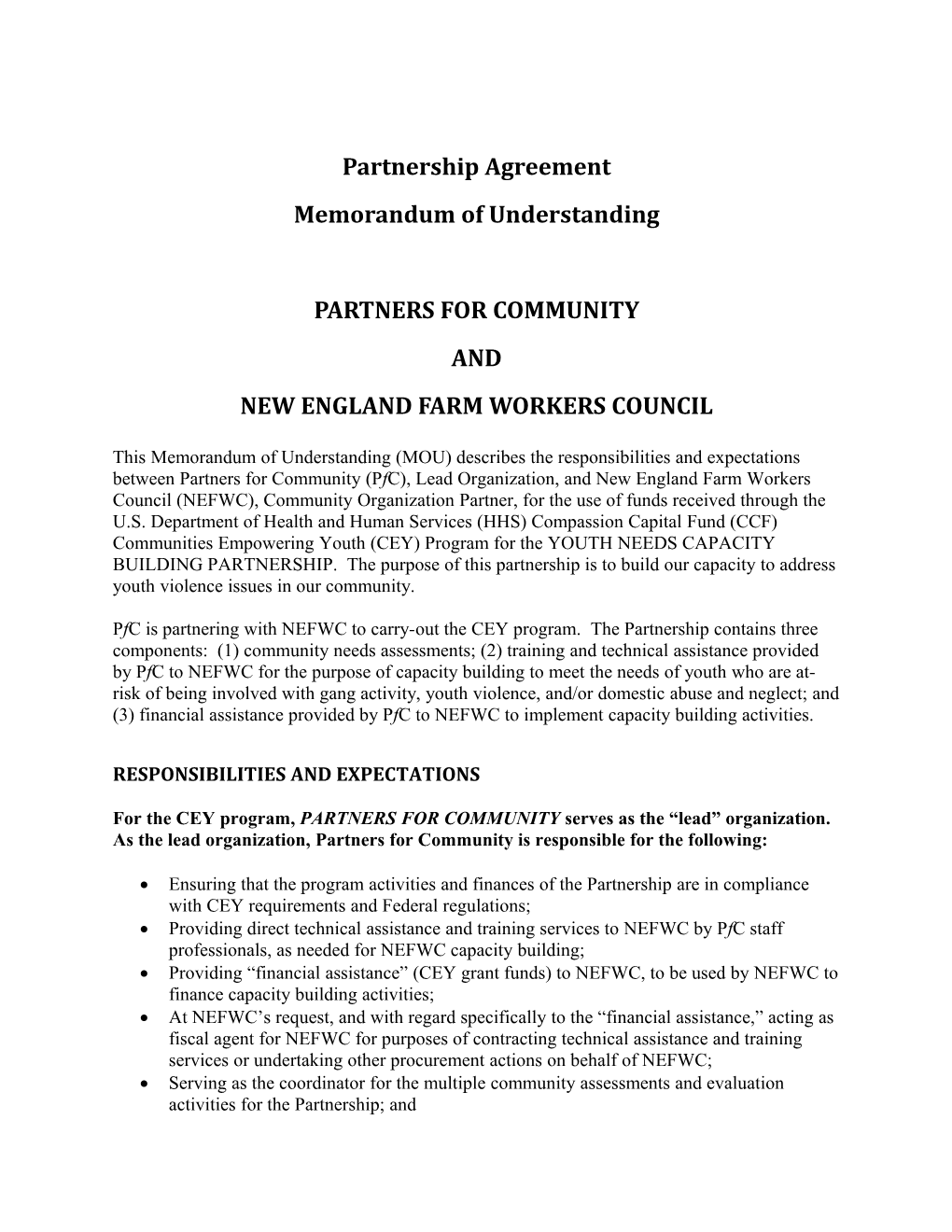 Partnership Agreement