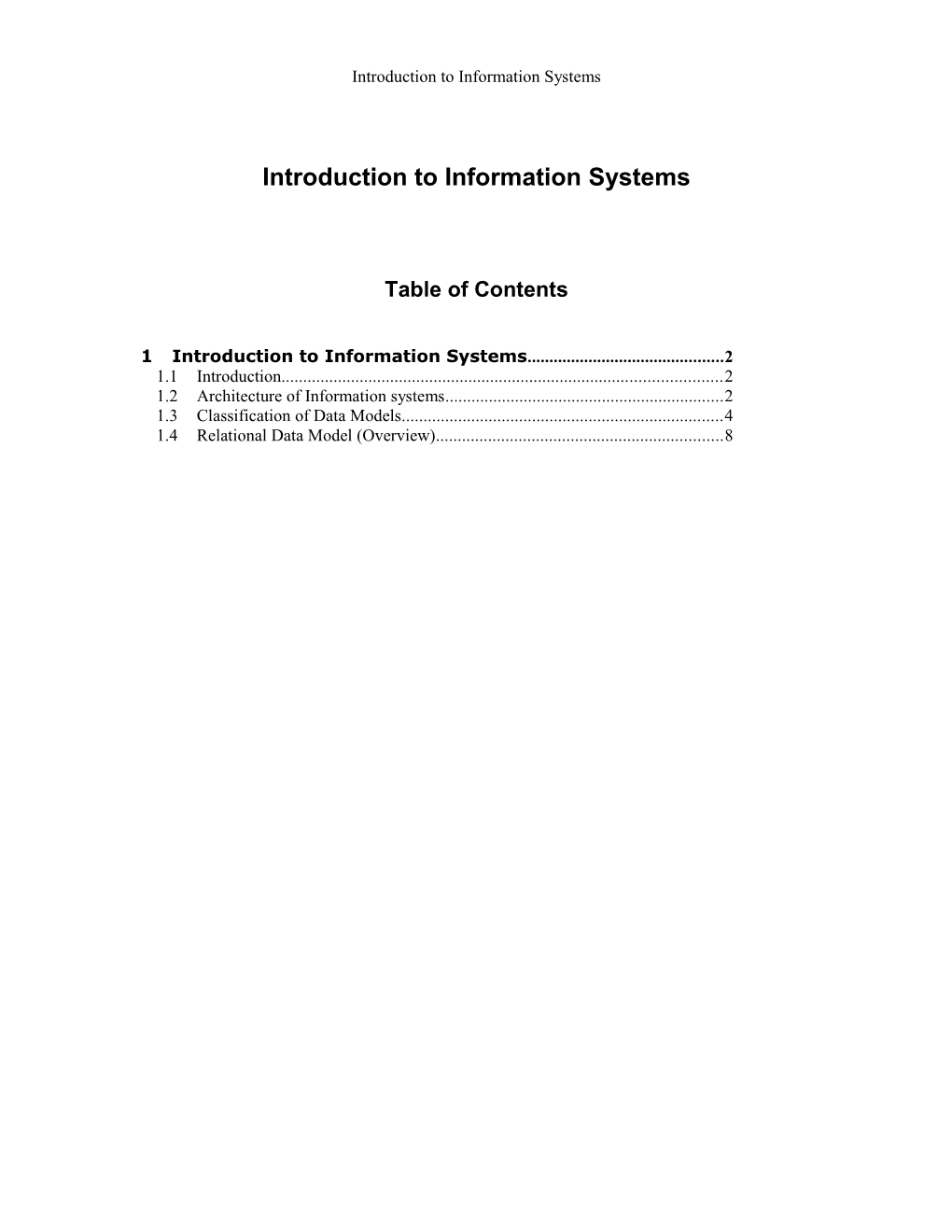 Introduction To Information Systems