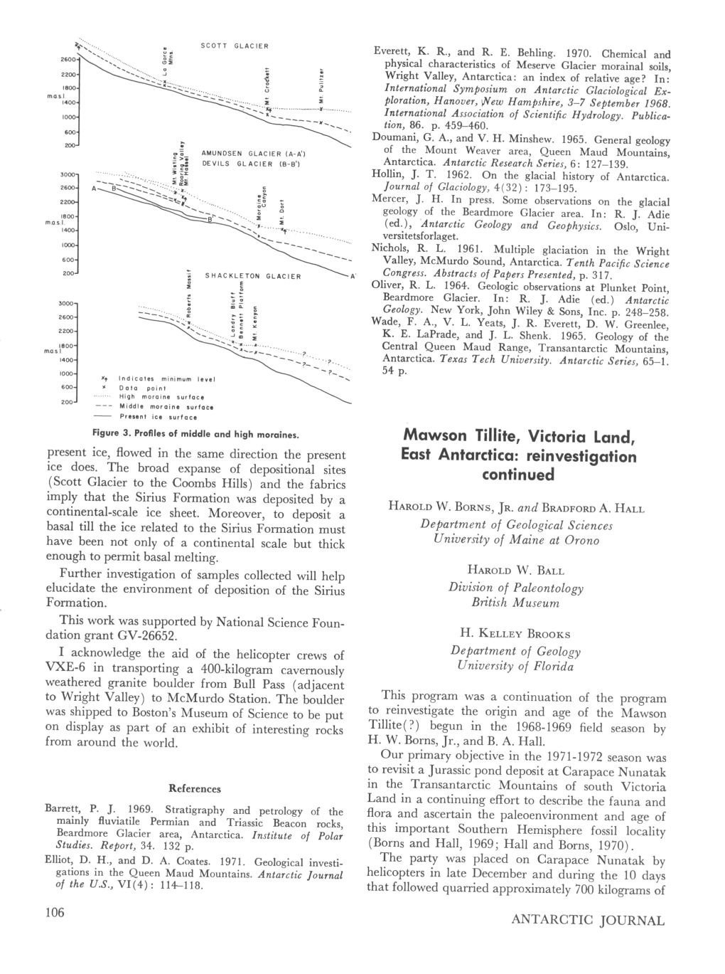 Mawson Tillite, Victoria Land, East Antarctica: Reinvestigation Continued