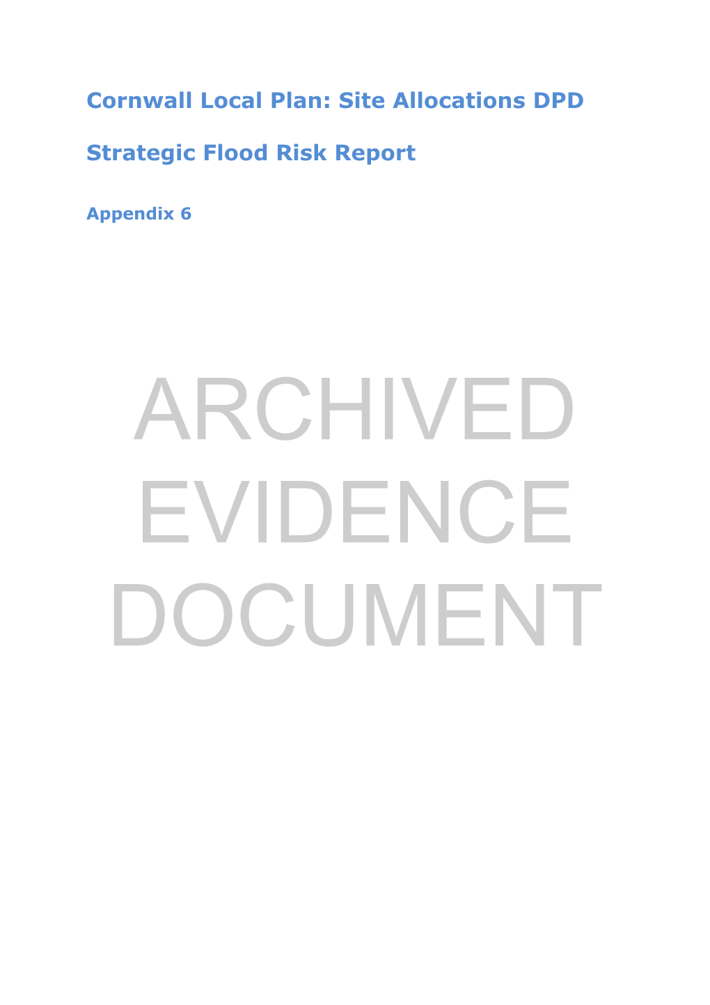Site Allocations DPD Strategic Flood Risk Report