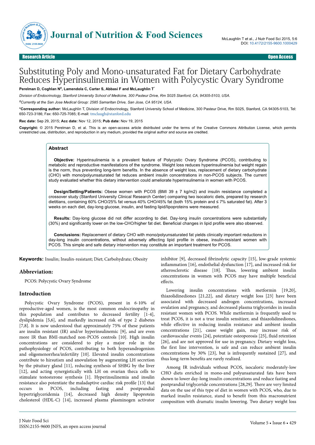 Substituting Poly and Mono-Unsaturated Fat for Dietary