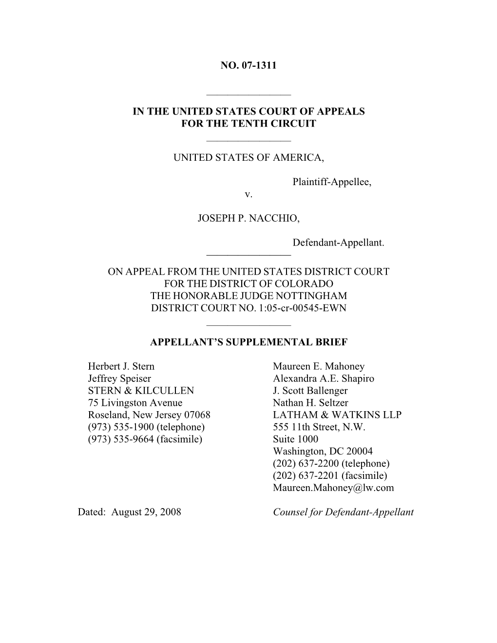 In the United States Court of Appeals for the Tenth Circuit ———————— United States of America