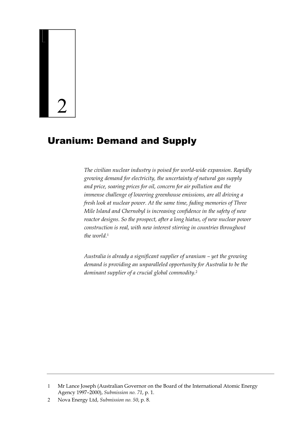 Uranium: Demand and Supply