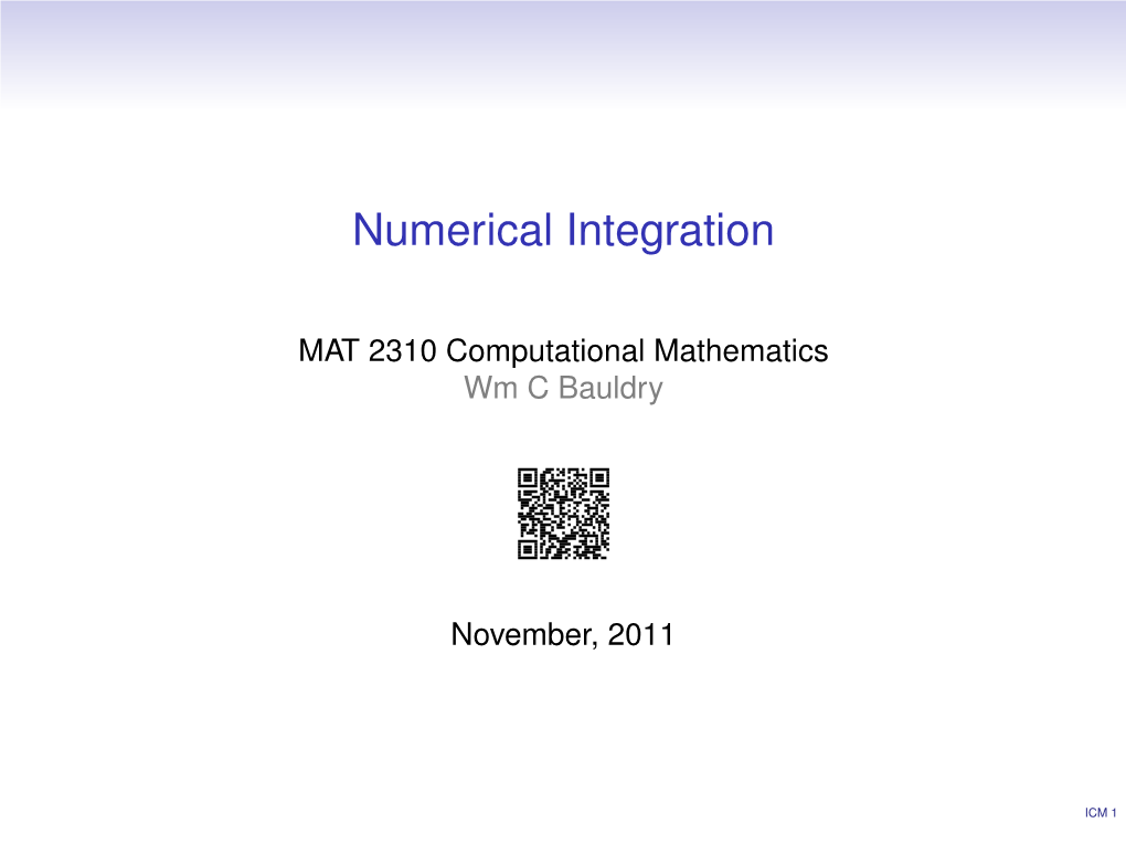 Numerical Integration