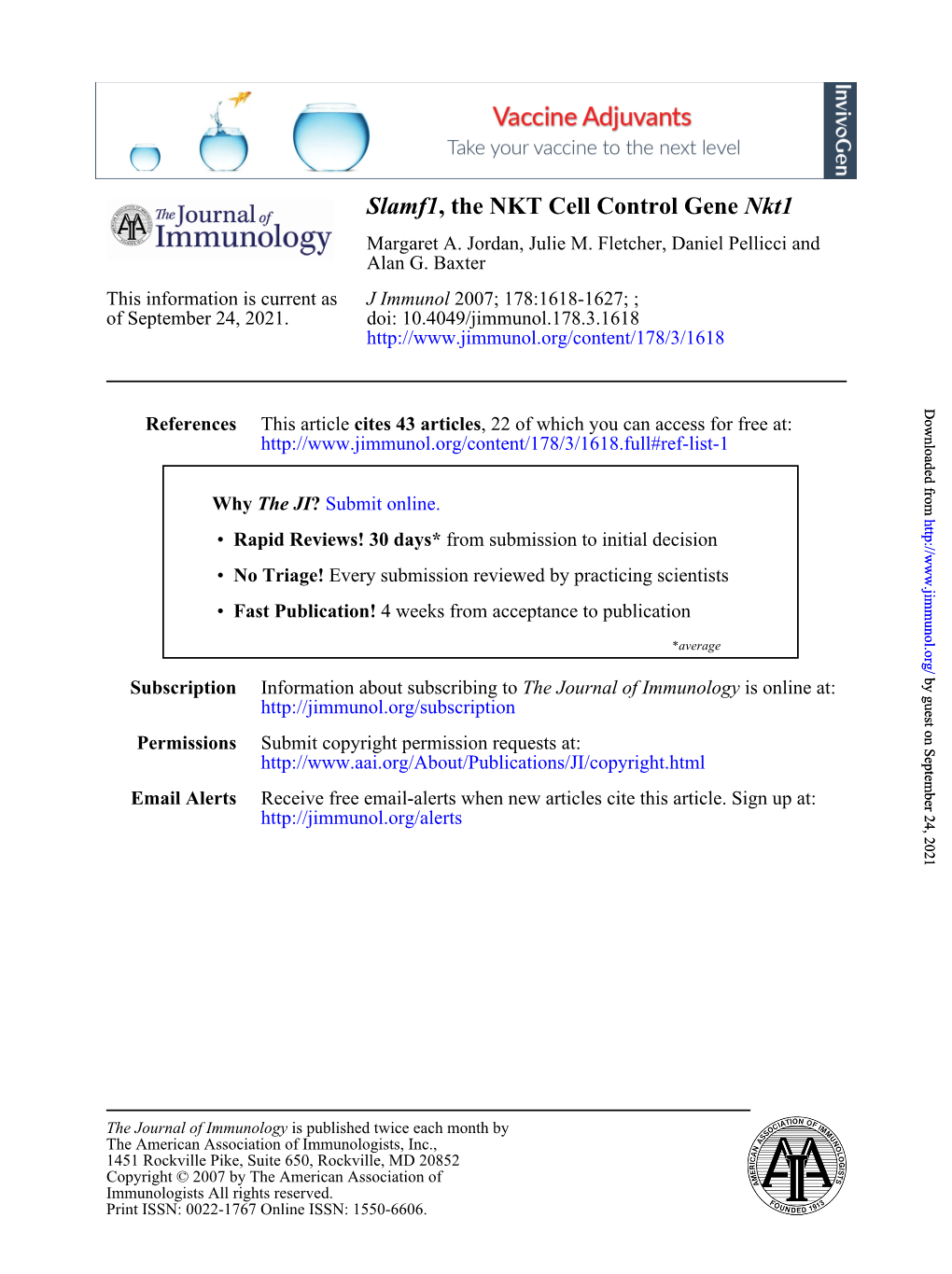 Nkt1 , the NKT Cell Control Gene Slamf1