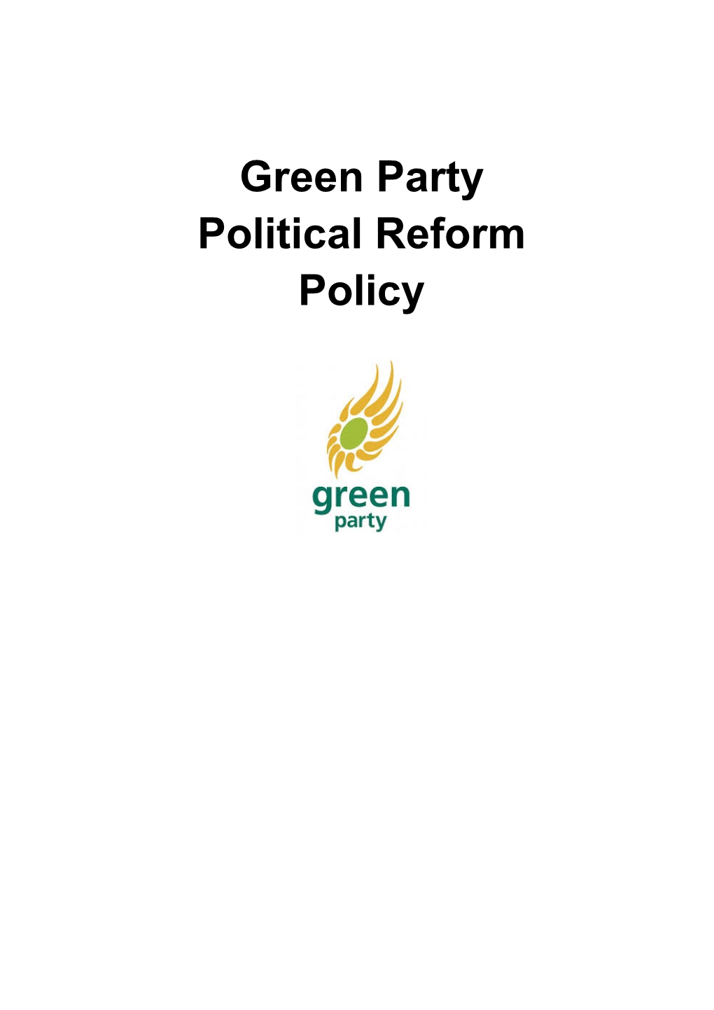 Green Party Political Reform Policy