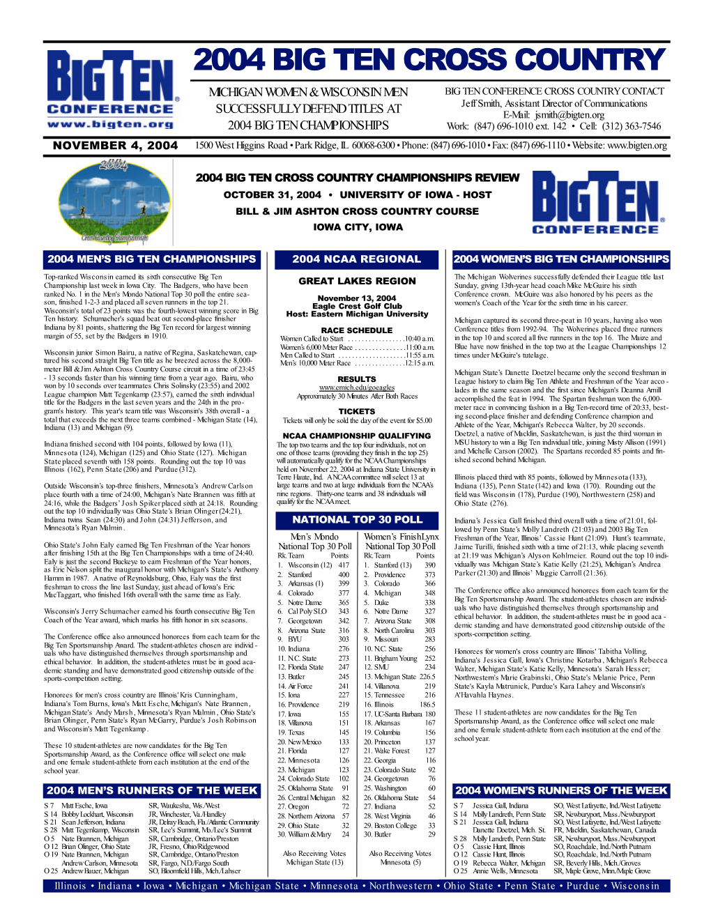 2004 Big Ten Cross Country
