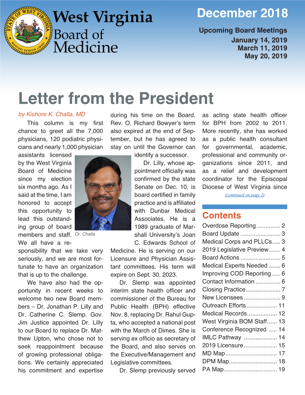 Letter from the President by Kishore K