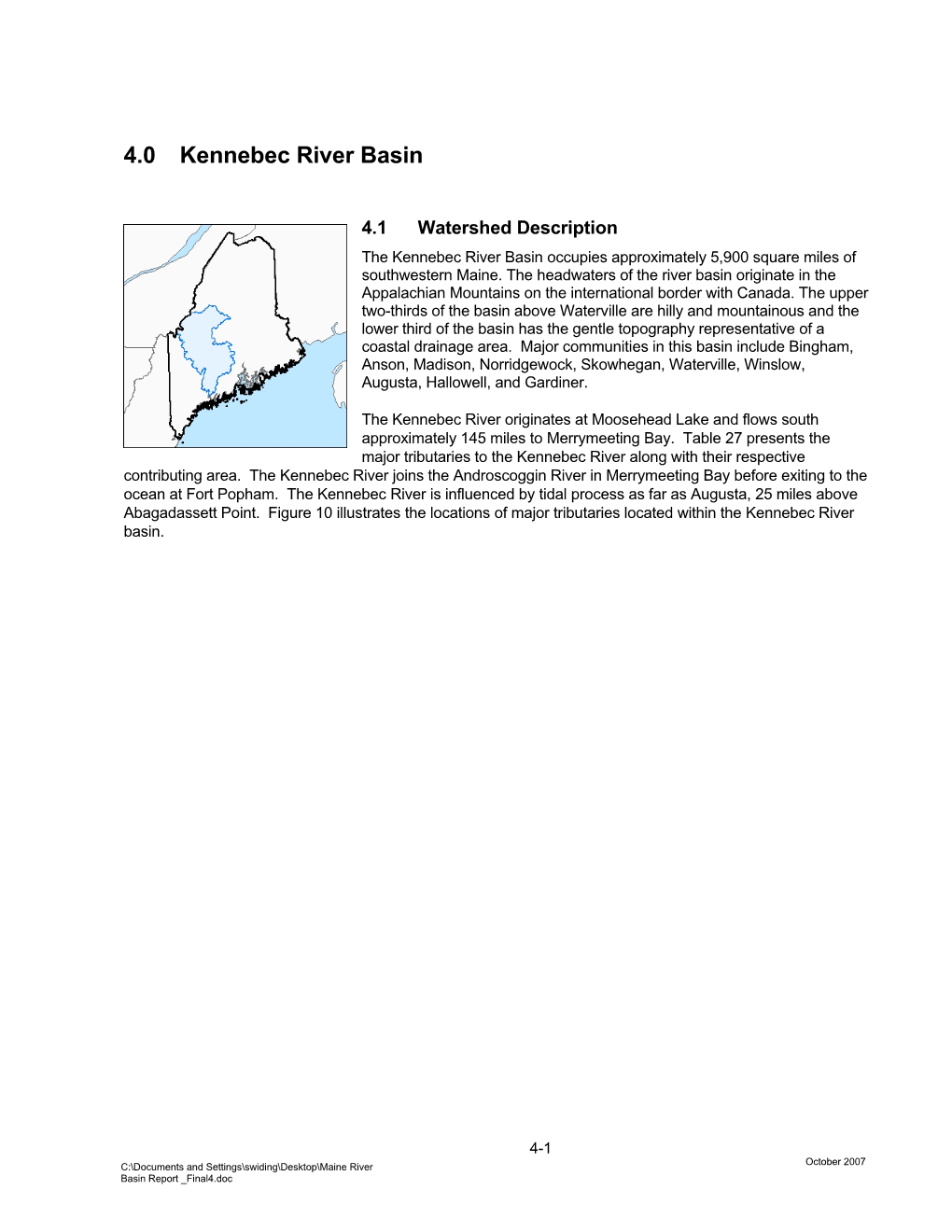 4.0 Kennebec River Basin