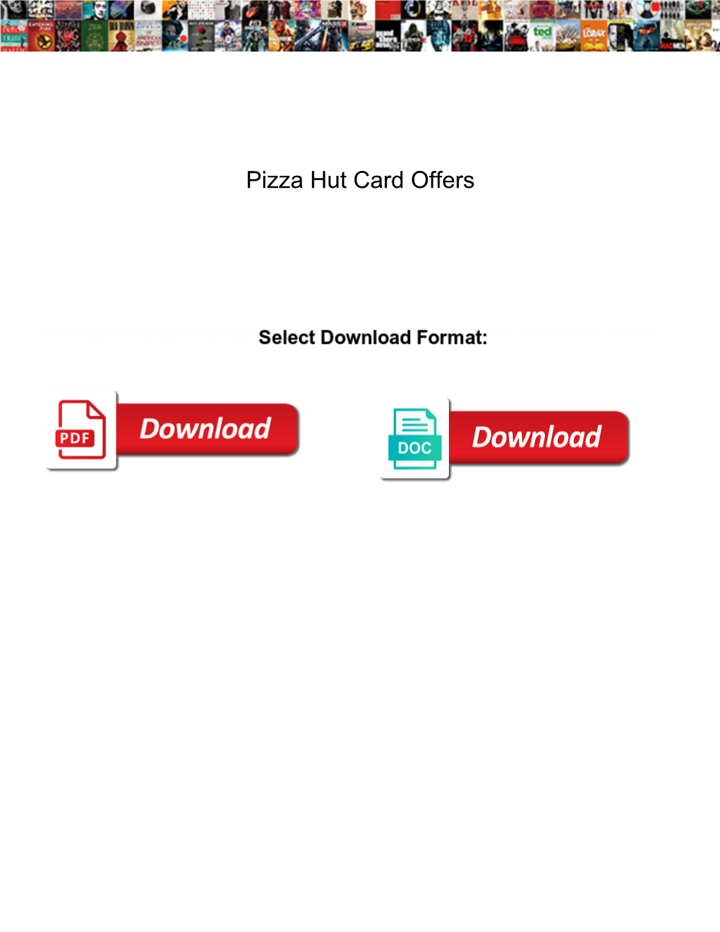 Pizza Hut Card Offers