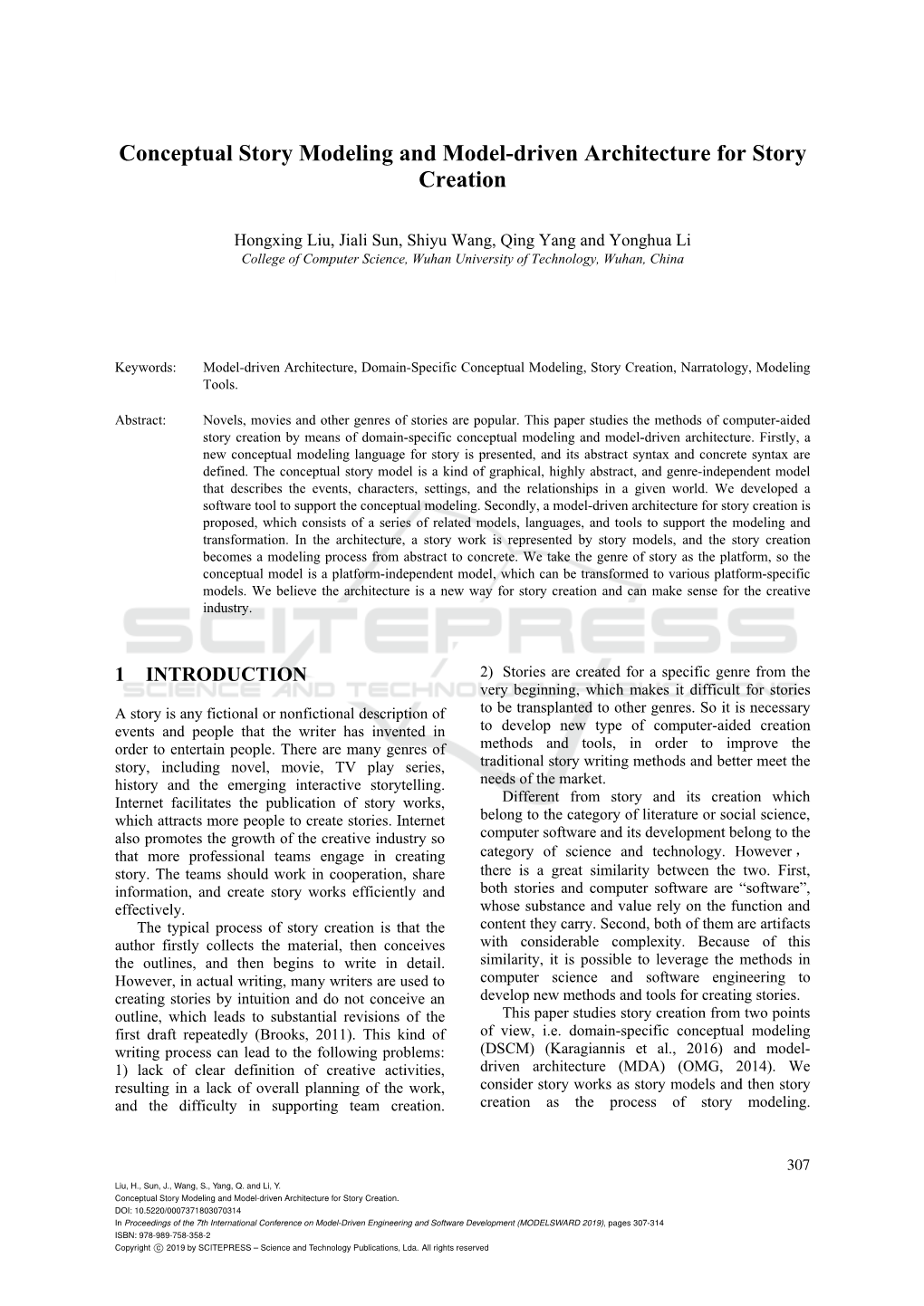 Conceptual Story Modeling and Model-Driven Architecture for Story Creation