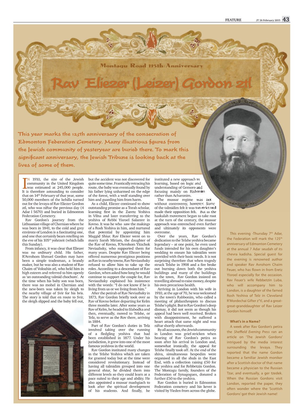 Rav Eliezer Gordon Z”Tl