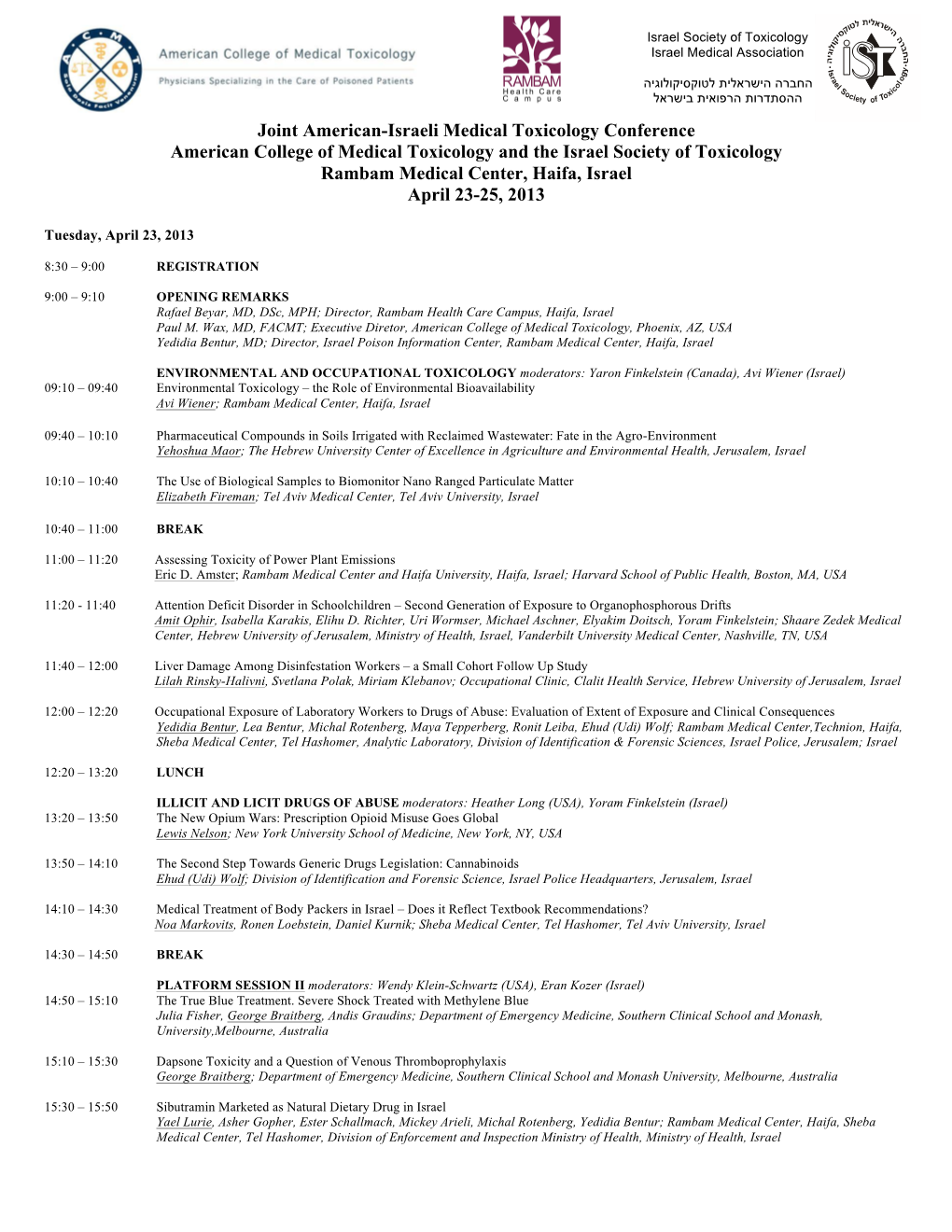 Joint American Israeli Conference-AGENDA 04-2013 21