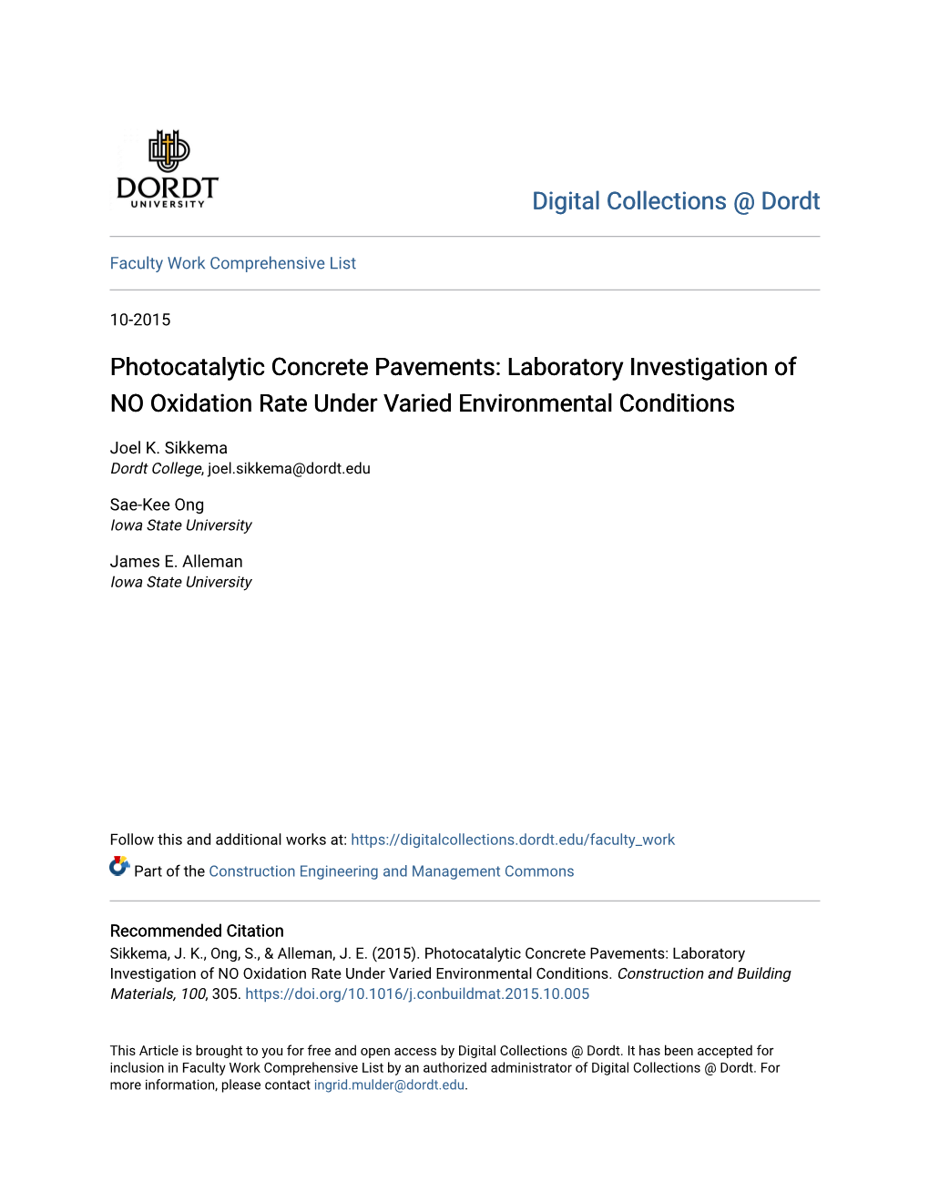 Photocatalytic Concrete Pavements: Laboratory Investigation of NO Oxidation Rate Under Varied Environmental Conditions