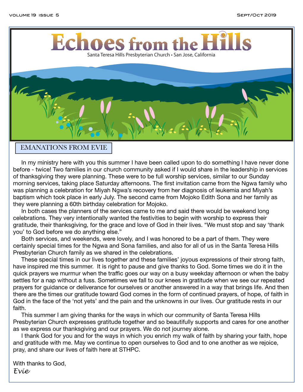 Sept/Oct 2019 Echoes Email