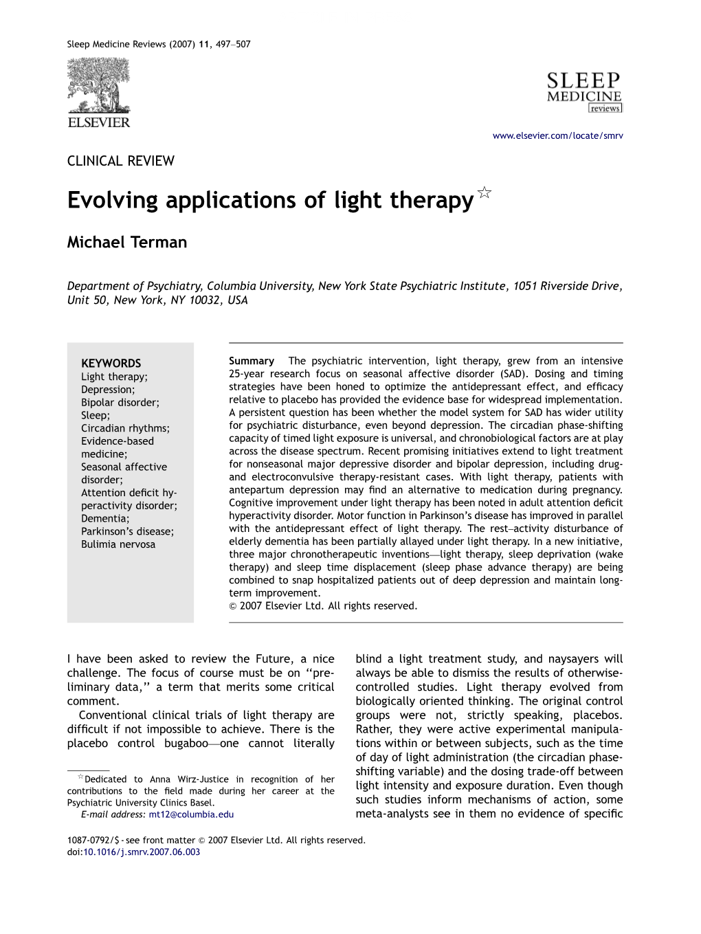Evolving Applications of Light Therapy$