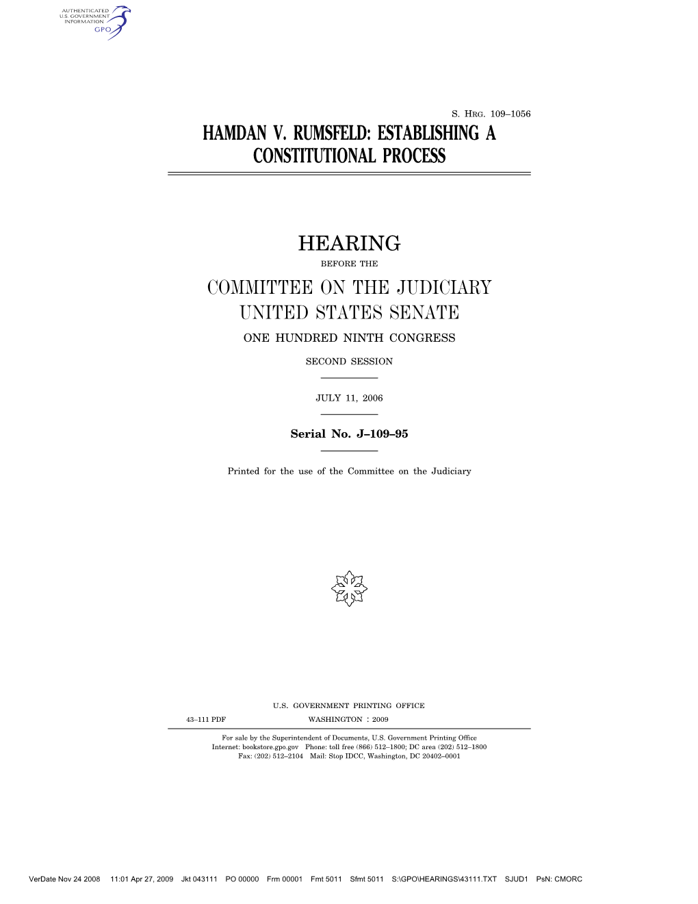 Hamdan V. Rumsfeld: Establishing a Constitutional Process