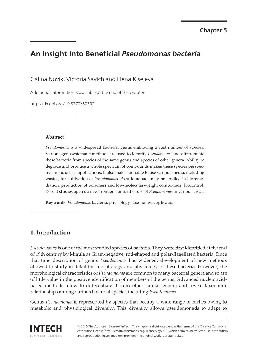 An Insight Into Beneficial Pseudomonas Bacteria