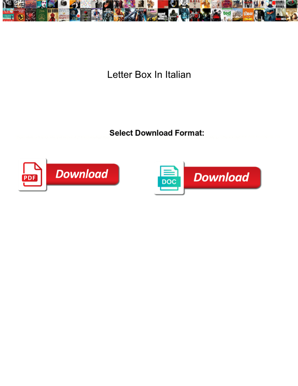 Letter Box in Italian