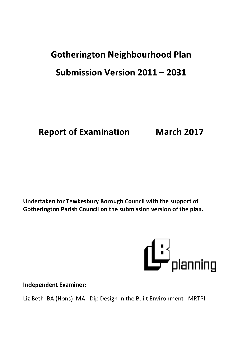 Gotherington Neighbourhood Plan Submission Version 2011 – 2031