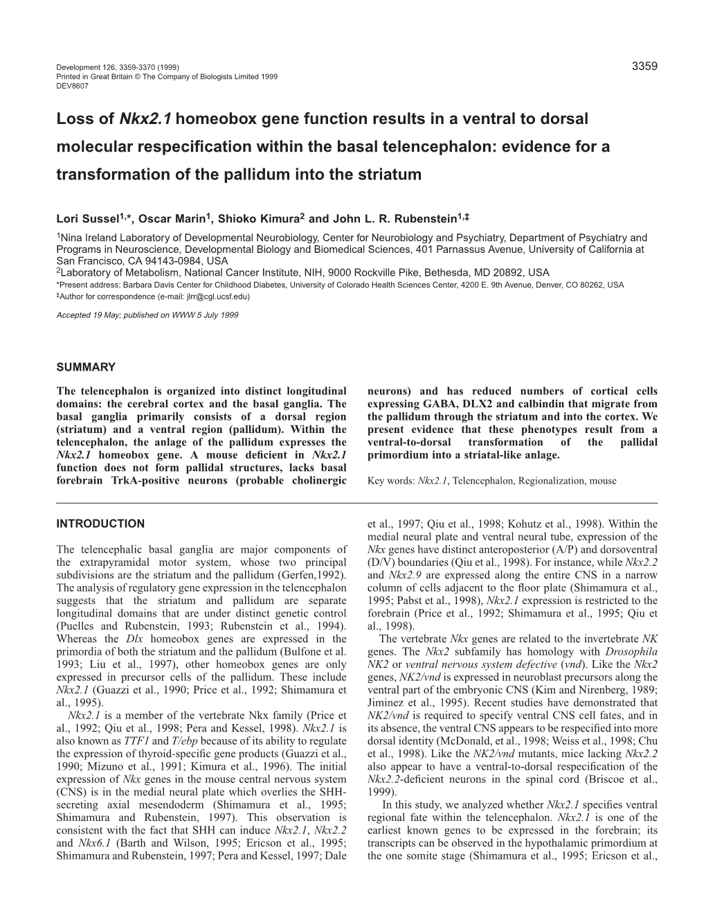 Forebrain Respecification in Nkx2.1 Mutants