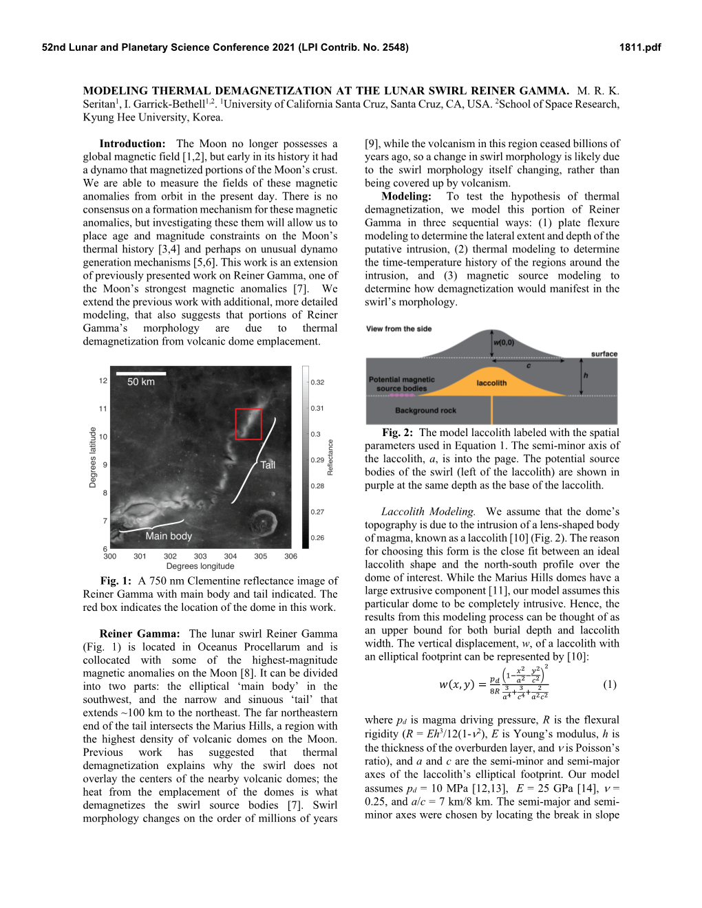 Modeling Thermal Demagnetization at the Lunar Swirl Reiner Gamma