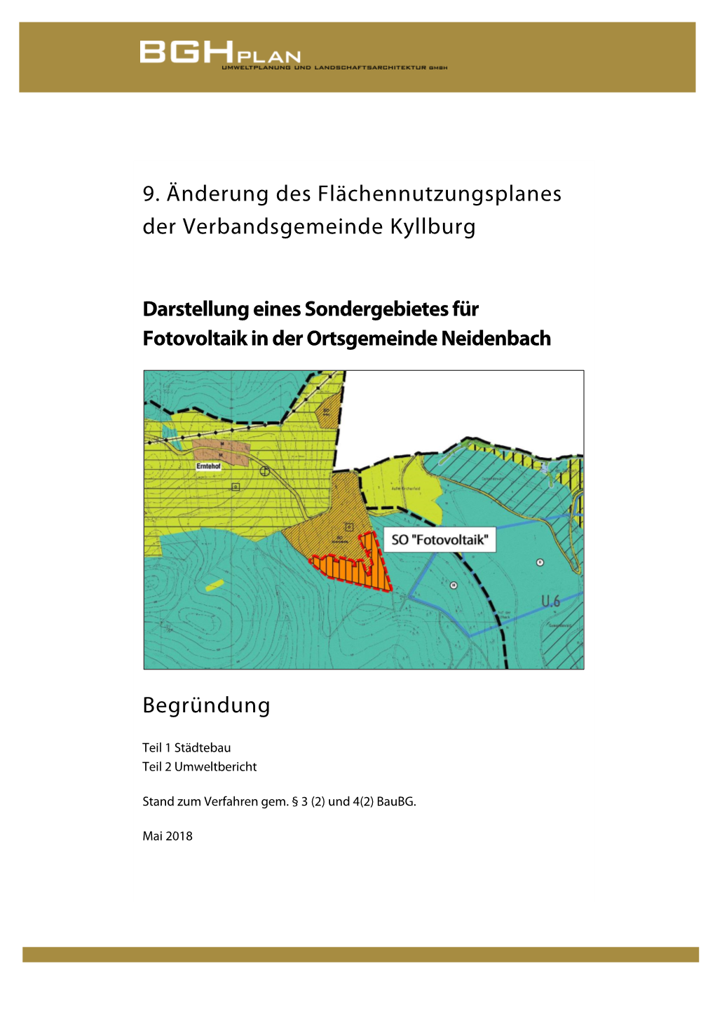 9. Änderung Des Flächennutzungsplanes Der Verbandsgemeinde Kyllburg