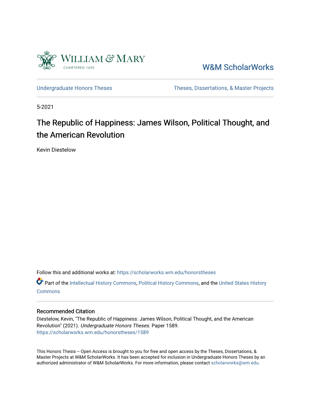 James Wilson, Political Thought, and the American Revolution