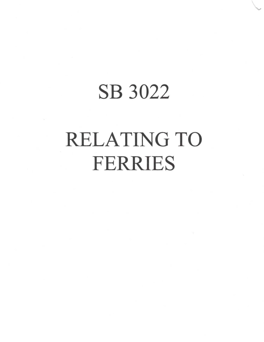 Sb 3022 Relating to Ferries
