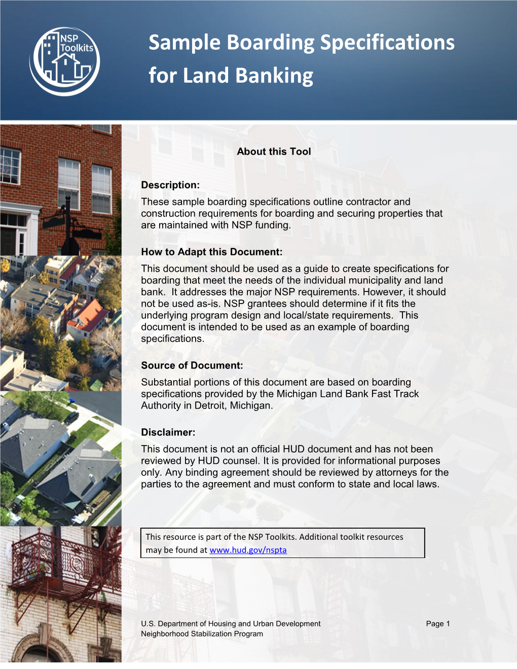 Sample Boarding Specifications