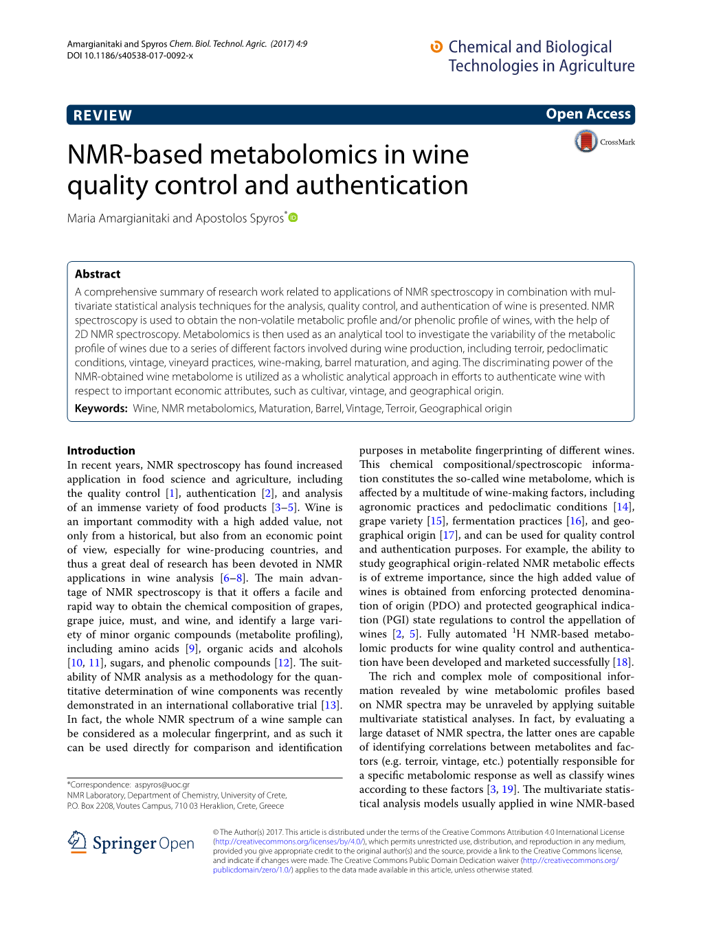 NMR-Based Metabolomics in Wine Quality Control and Authentication