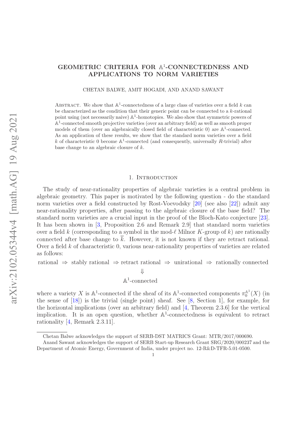 Arxiv:2102.05344V3 [Math.AG] 12 Mar 2021