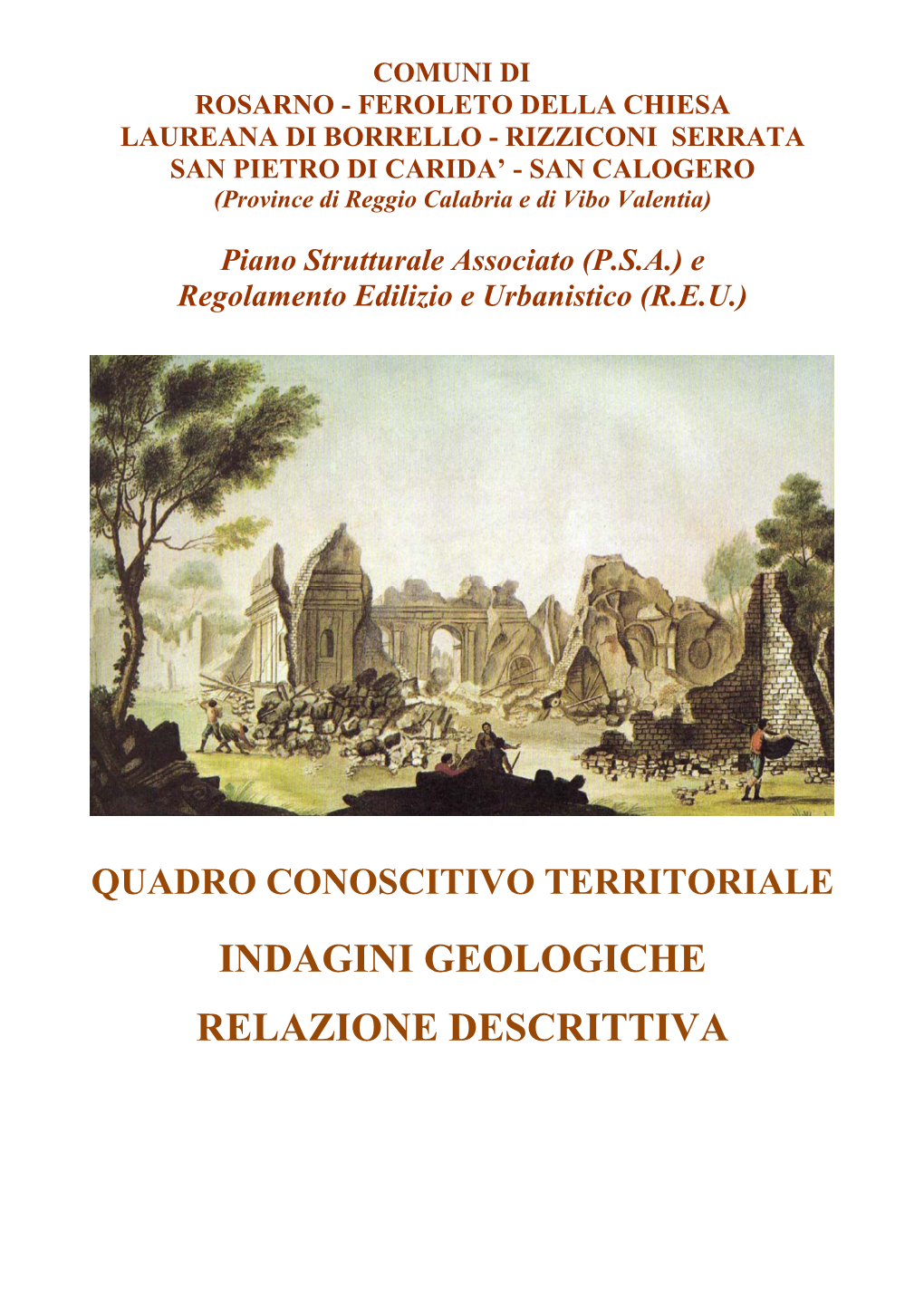 Indagini Geologiche Relazione Descrittiva