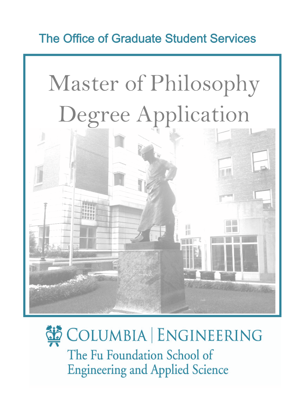 Master of Philosophy Degree Application
