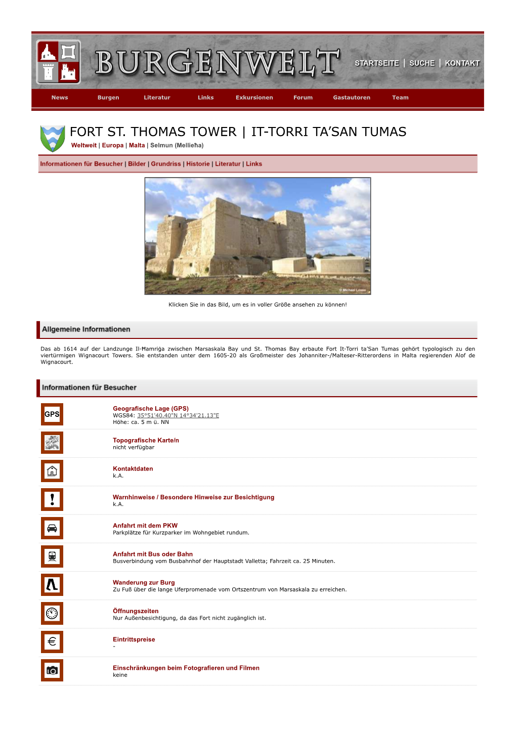 FORT ST. THOMAS TOWER | IT-TORRI TA’SAN TUMAS Weltweit | Europa | Malta | Selmun (Mellie Ħa)