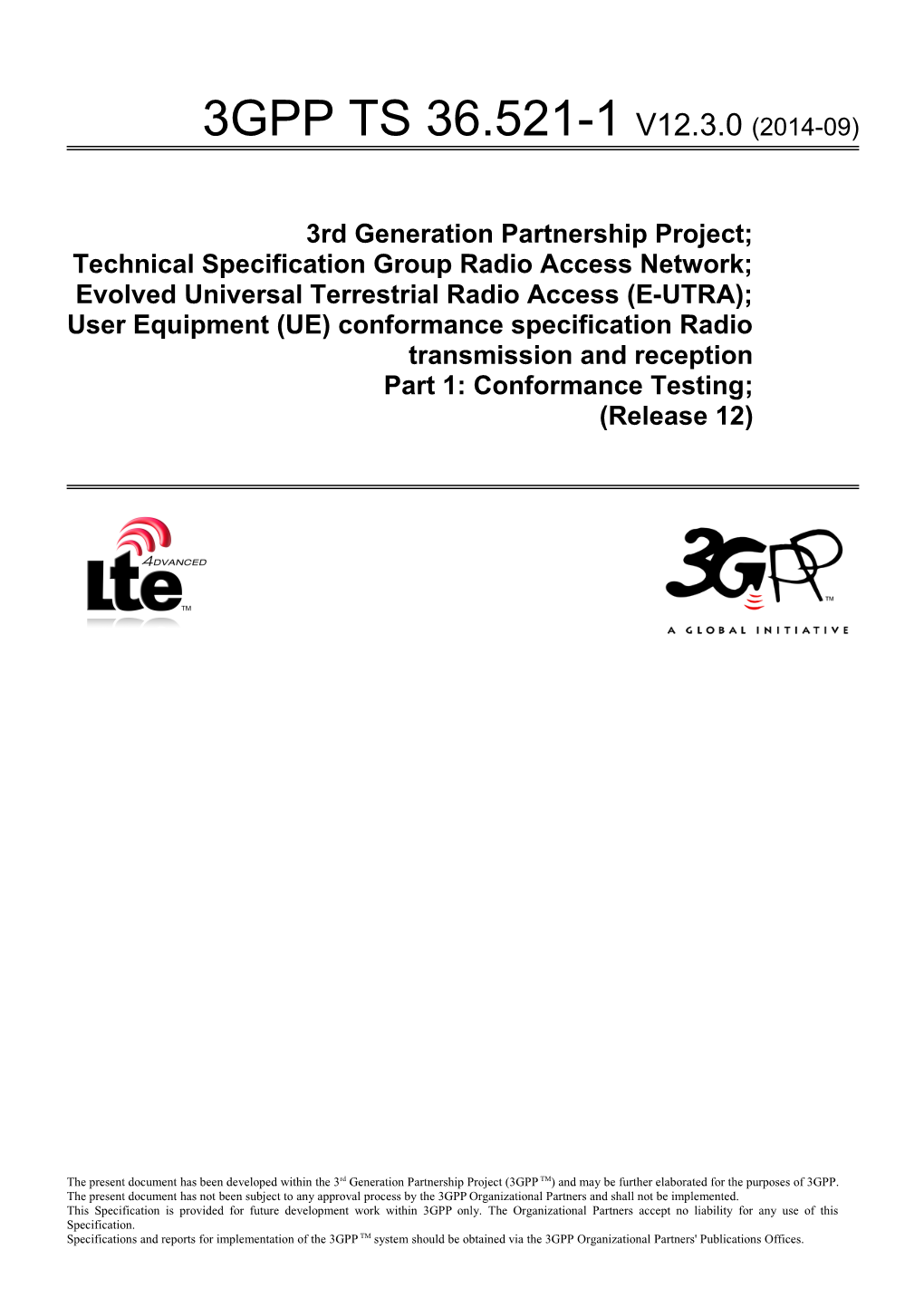 Technical Specification Group Radio Access Network;