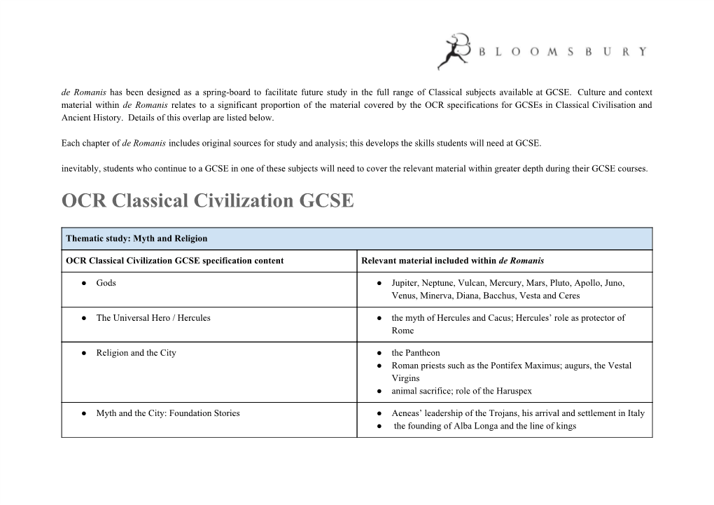 OCR Classical Civilization GCSE