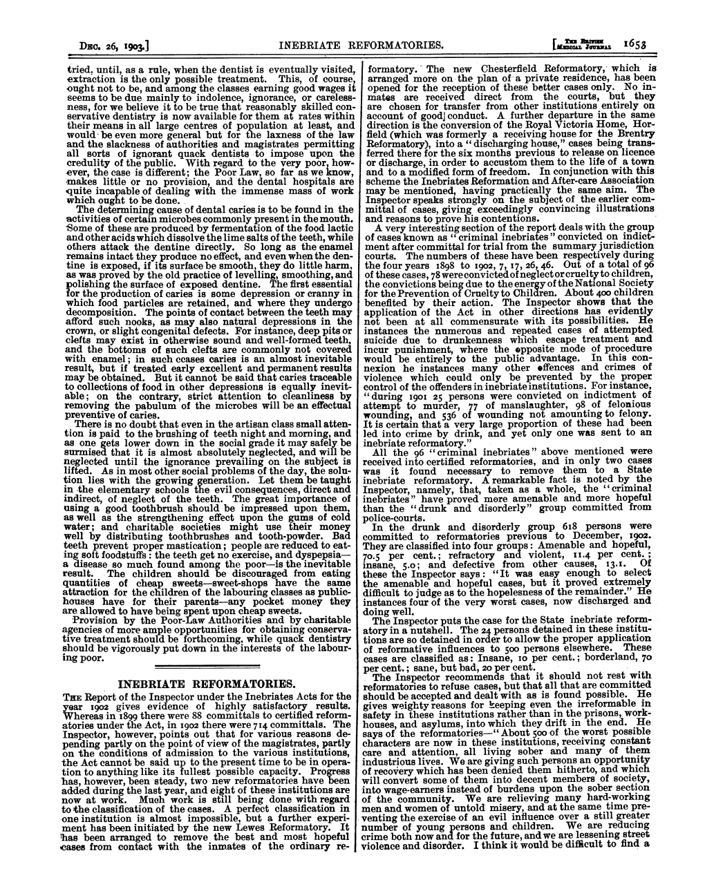 Dic. 26, 1903.] INEBRIATE REFORMATORIES