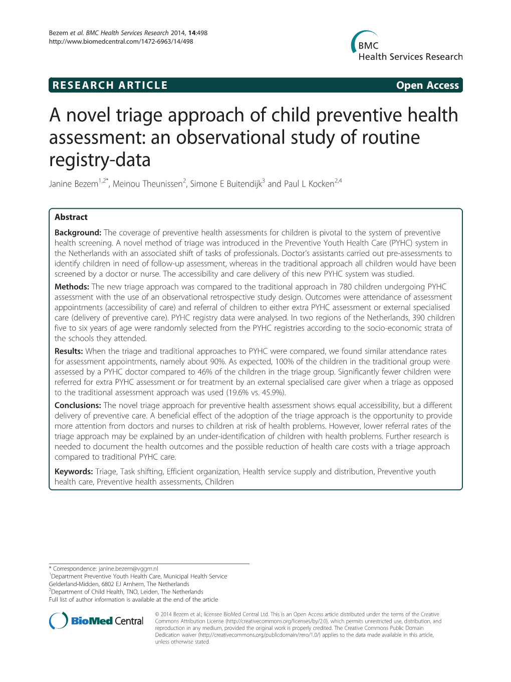 A Novel Triage Approach of Child Preventive Health Assessment