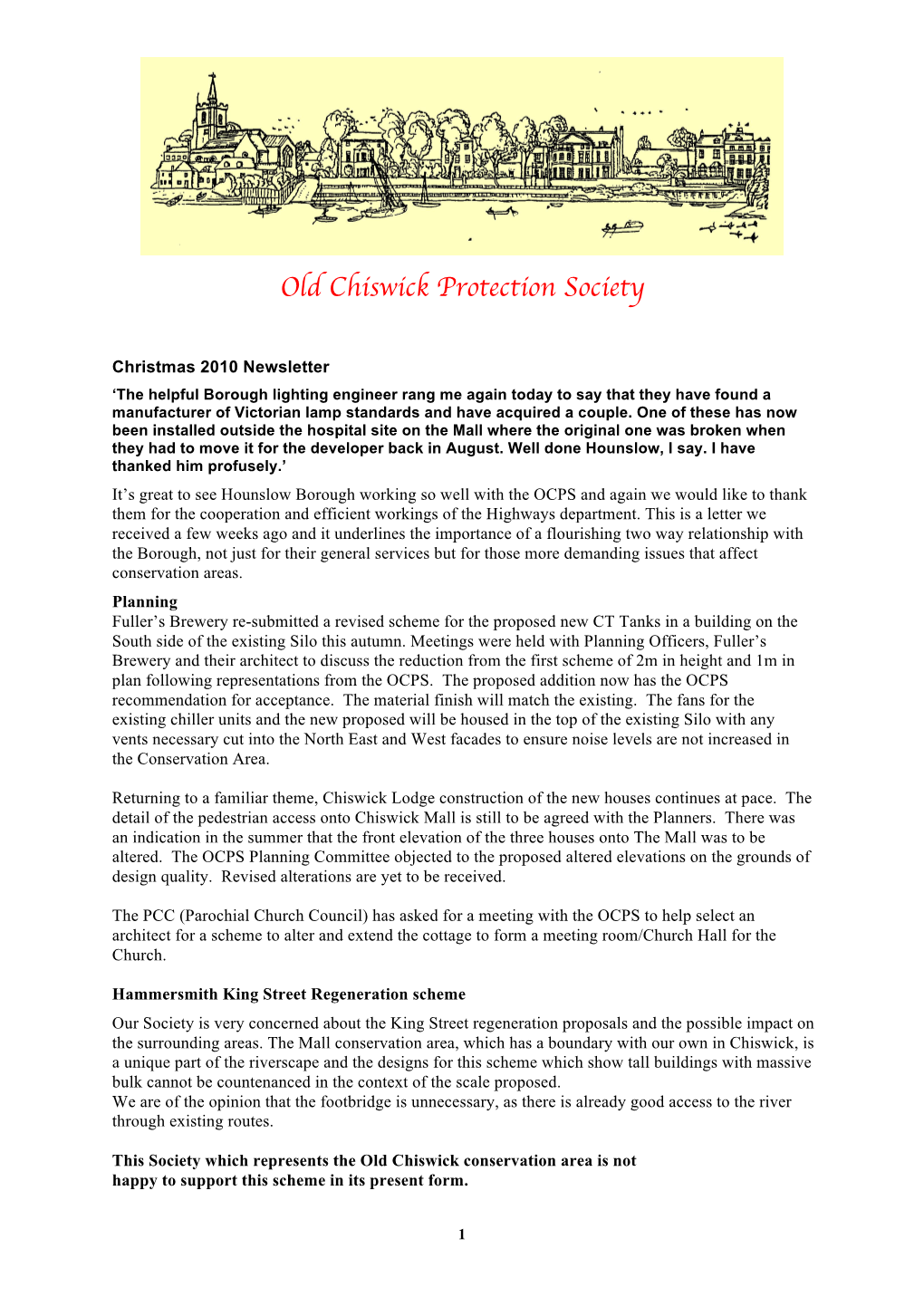 Newsletter Winter 2010