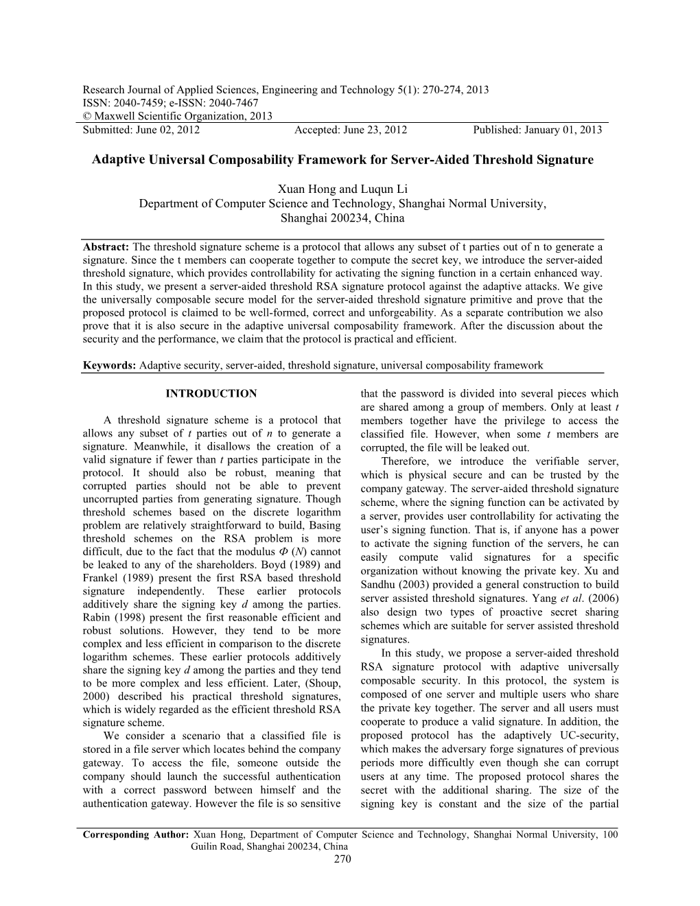 Adaptive Universal Composability Framework for Server-Aided Threshold Signature