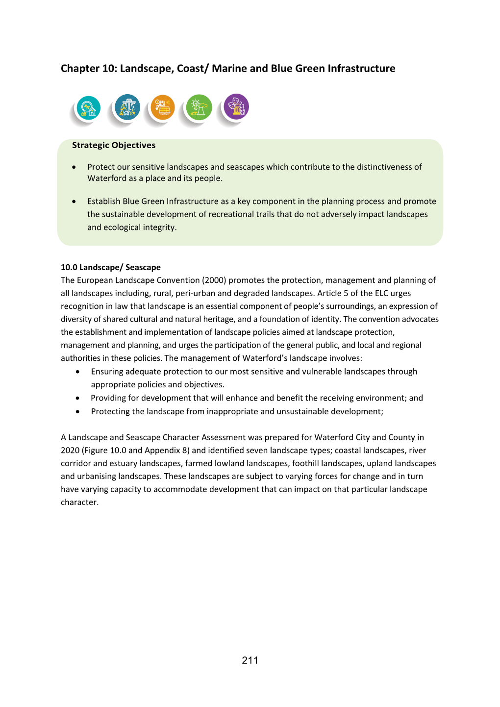 Chapter 10: Landscape, Coast/ Marine and Blue Green Infrastructure