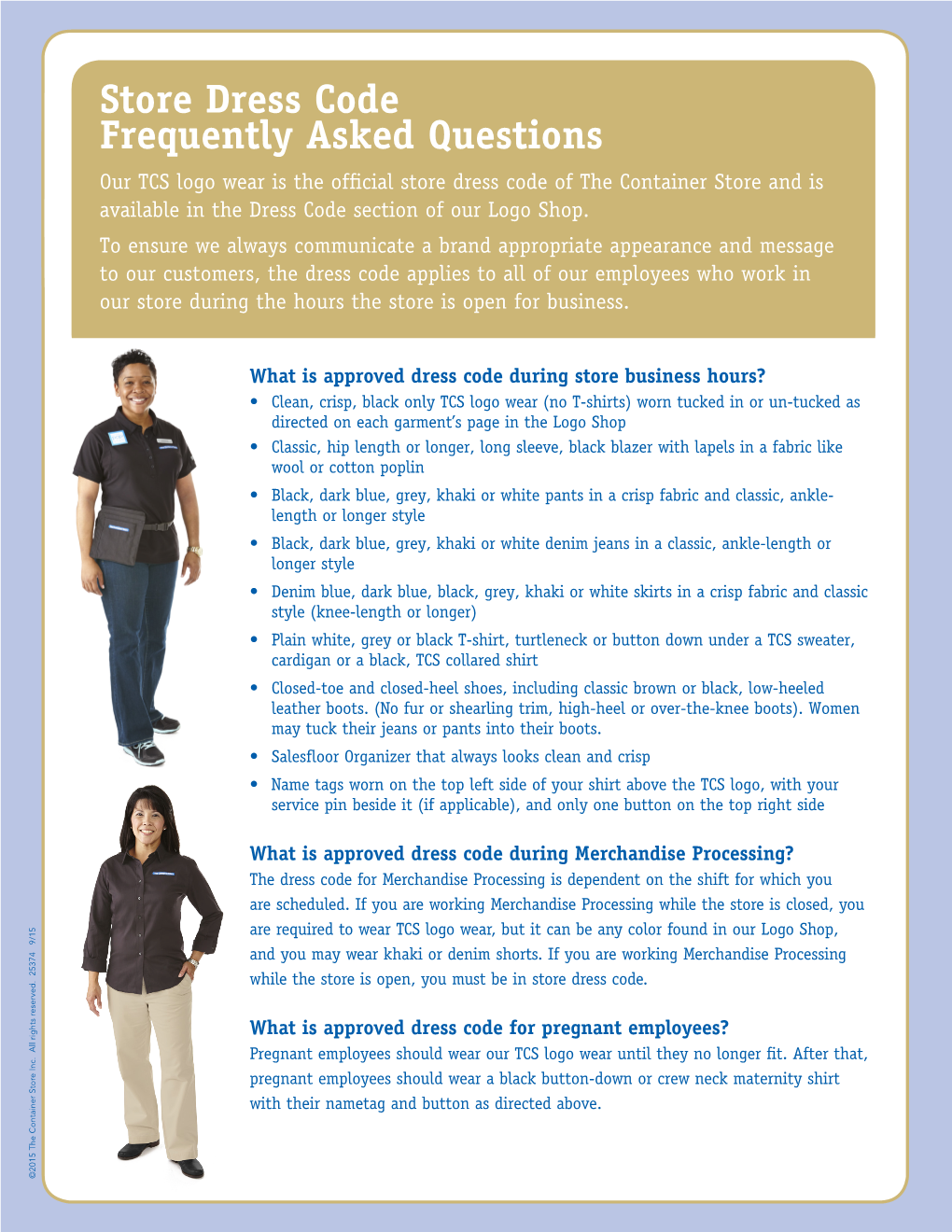 Store Dress Code Frequently Asked Questions