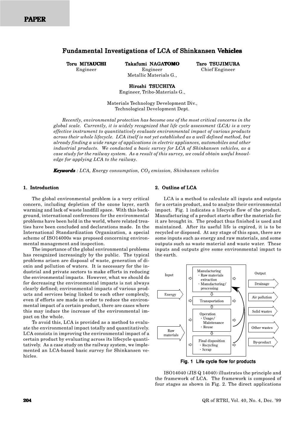 Fundamental Investigations of LCA of Shinkansen Vehiclesehiclesehicles