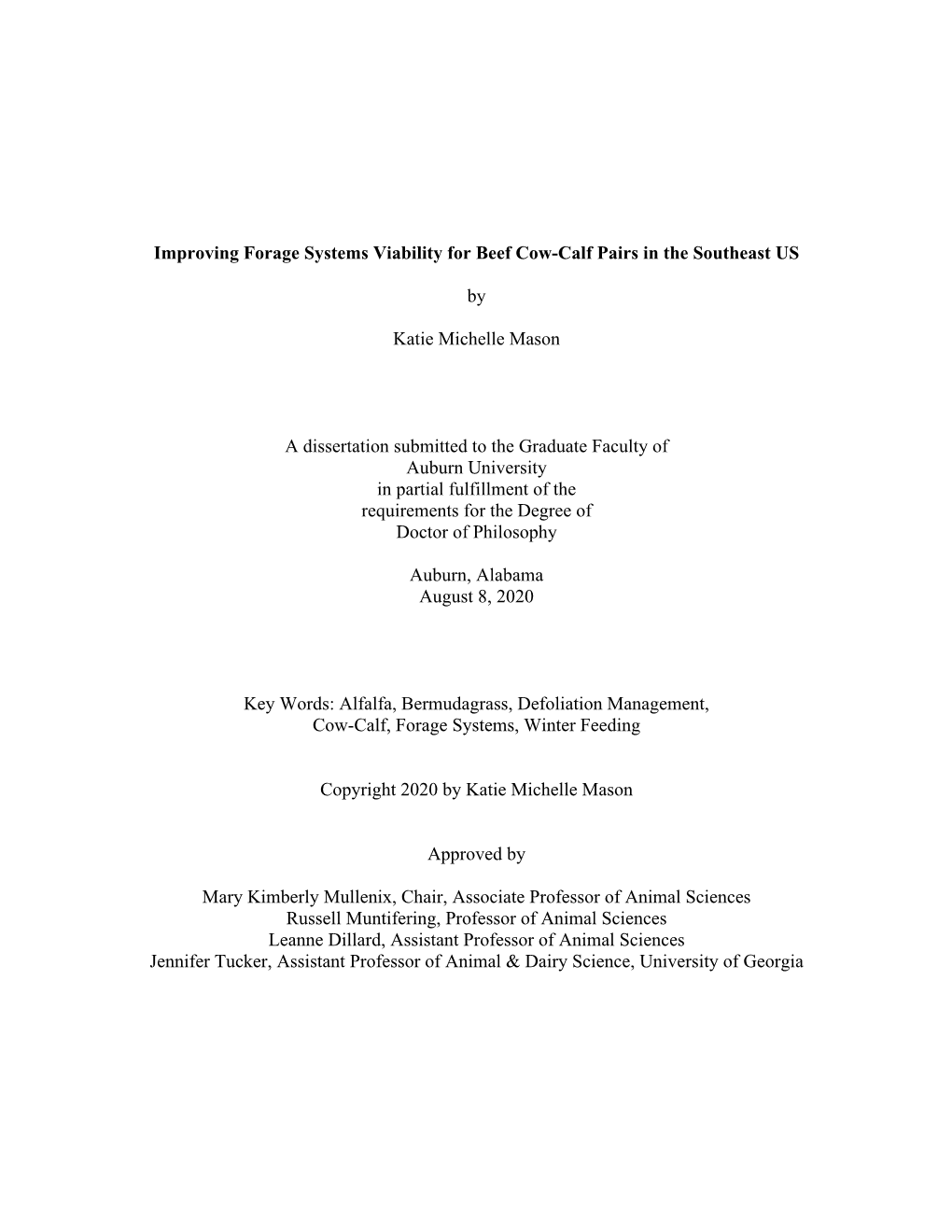 Improving Forage Systems Viability for Beef Cow-Calf Pairs in the Southeast US