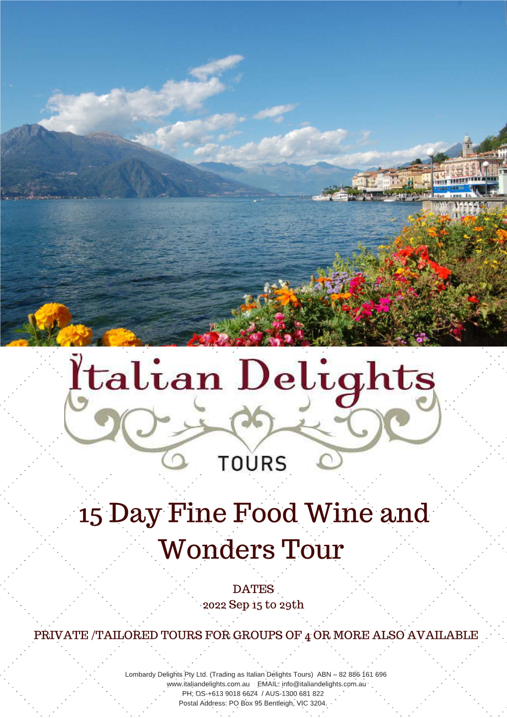 Fine Food Wine Wonders Brochure